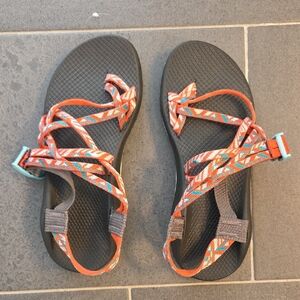 Chaco Women's Sandals with Orange and Blue Straps